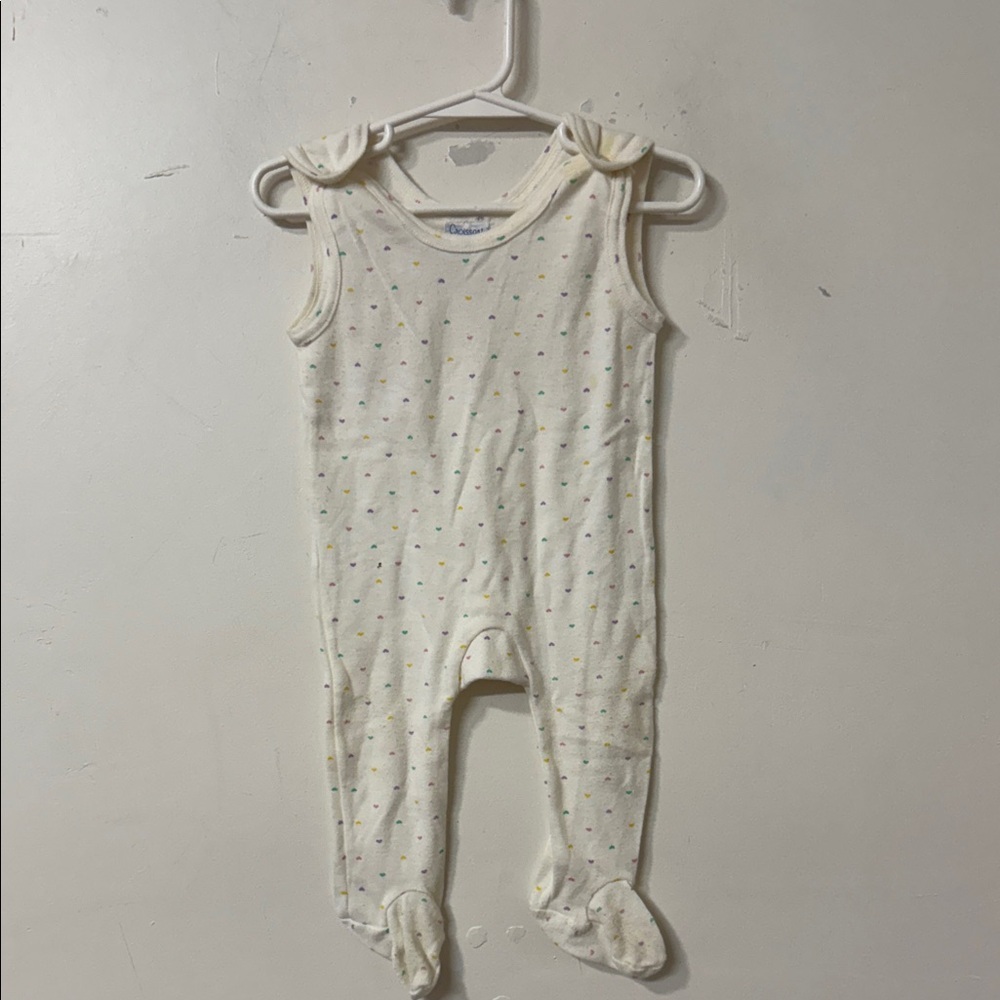Charming Cream Kids Footie with Dots 80’s